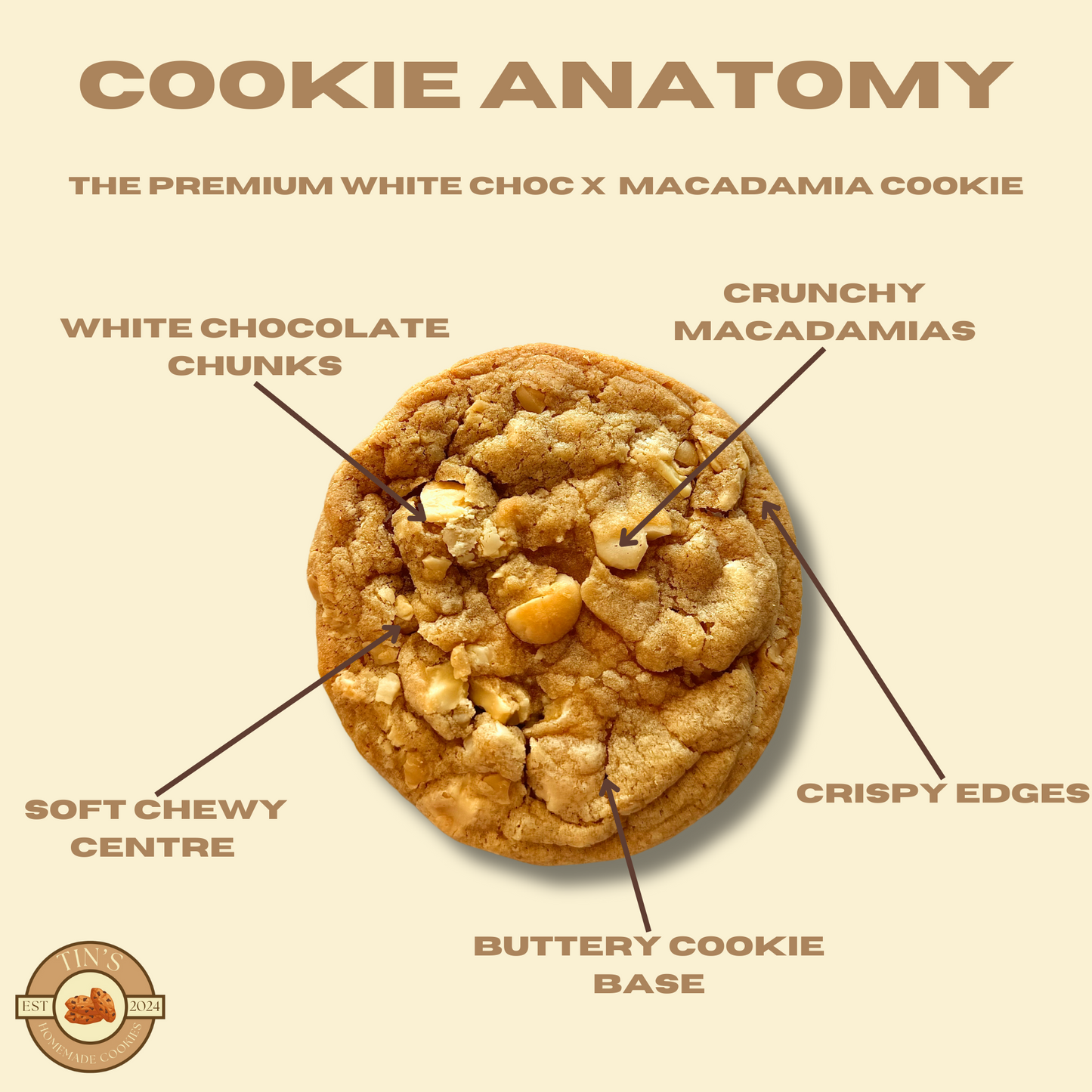 The Premium White Chocolate x Macadamia Cookie - 6 Pack